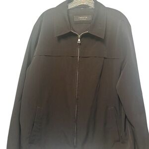 Claiborne Men’s Outerwear LARGE Jacket Black Zip Up Collared Like New classic